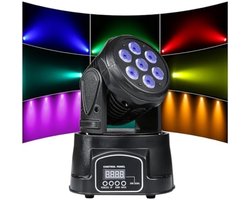 Moving Head Licht - LED Moving Head - 7x12W RGBW - DJ Licht - Podiumverlichting - DMX512 Licht - Disco Licht - Party Licht - Club Licht - Bar Licht - Bruiloft Licht - Stage Light - Roterende Kop Verlichting - Professionele DJ Show Verlichting