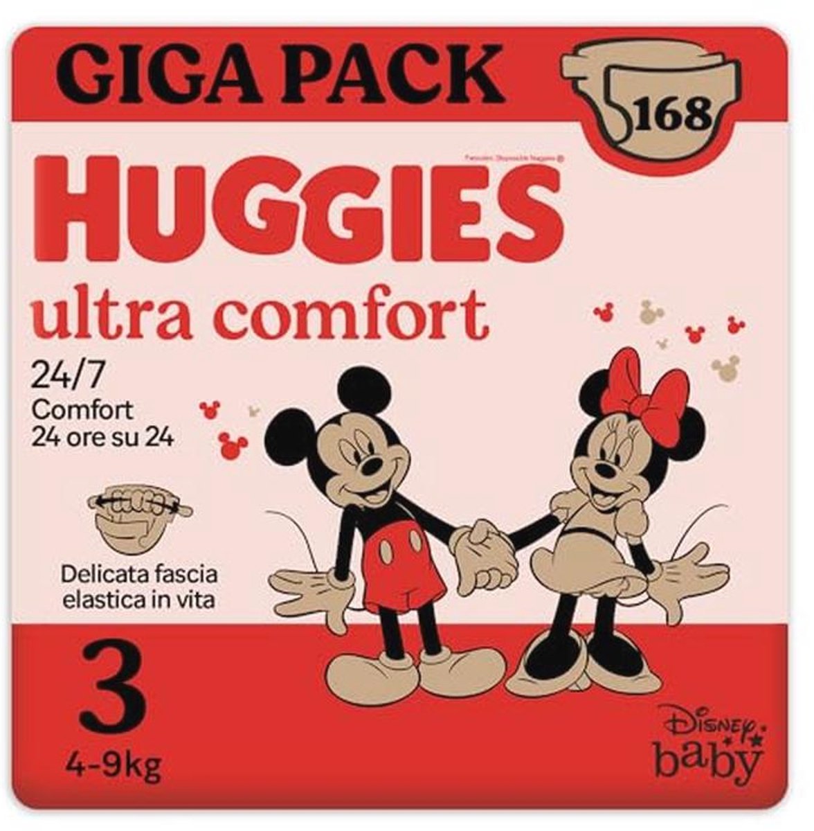 Ultra Comfort/Little Movers Nappies - Size 3 (4-9 kg) - Hoog Absorberend en Volledige Bescherming, 168 Stuks