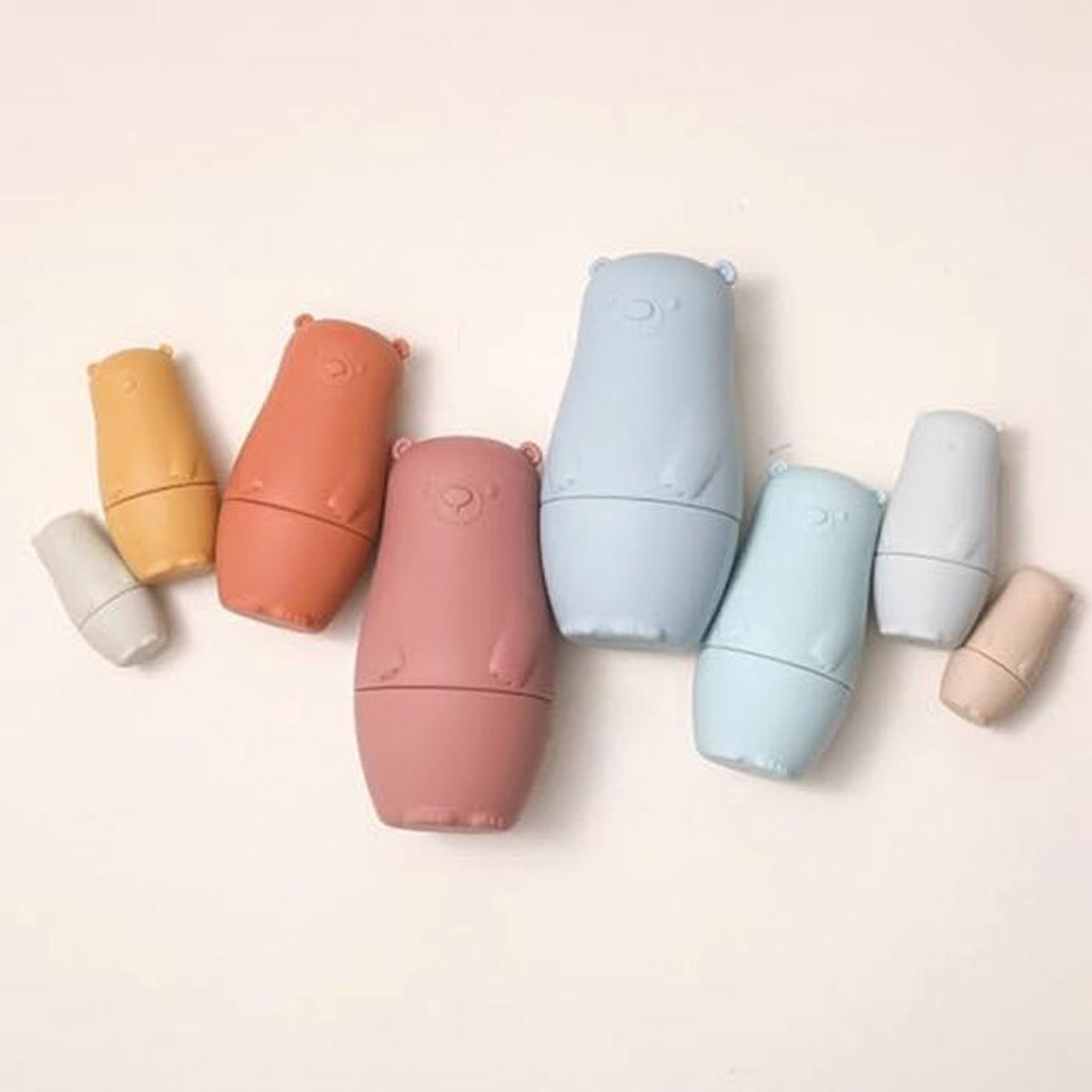 Siliconen Matroesjka Berenfiguren - 4 Stuks Nestpop Speelgoed voor Kinderen