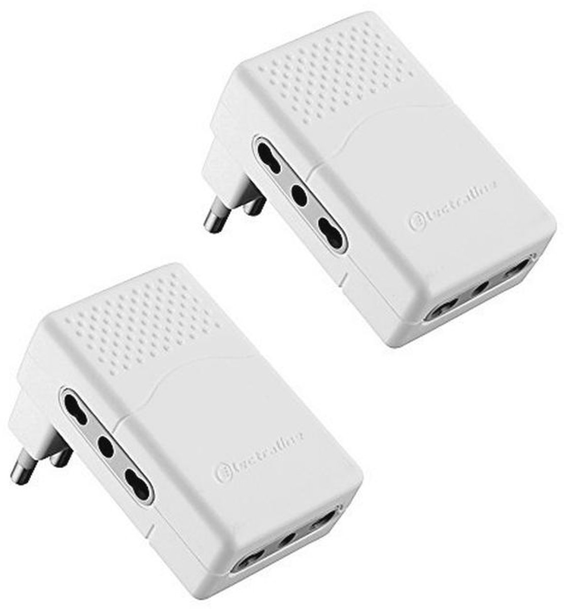 Set van 2 Meervoudige Stekkeradapters met 3 Stopcontacten - 10/16 A, Wit