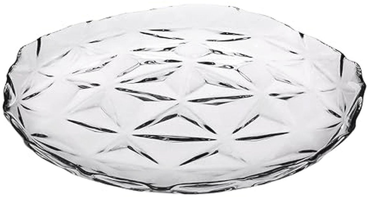 Set van 6 transparante glazen fruitborden - 20 cm - modern en elegant design