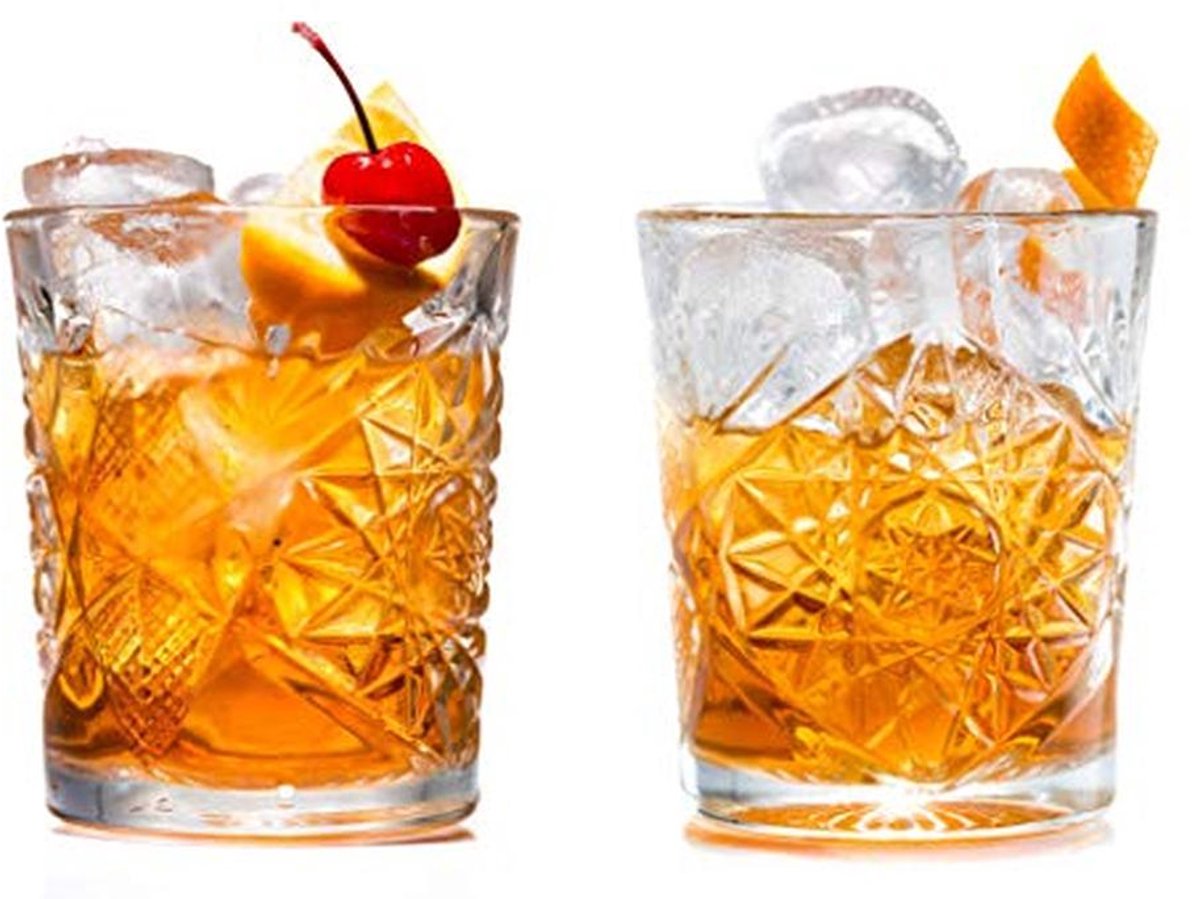 Glas XL in kristallen look voor dranken - 6 stuks - 10,6 cm