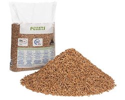 Houtpellets 15 kg van gerecycled hout en biomassa voor huisdieren
