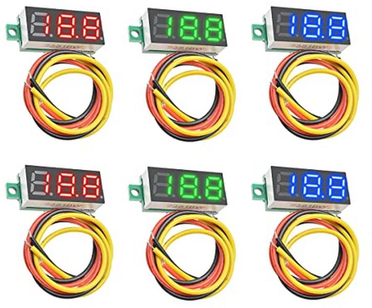 Mini Digitale Voltmeter 0-100V DC met LED Display - 0.28 Inch