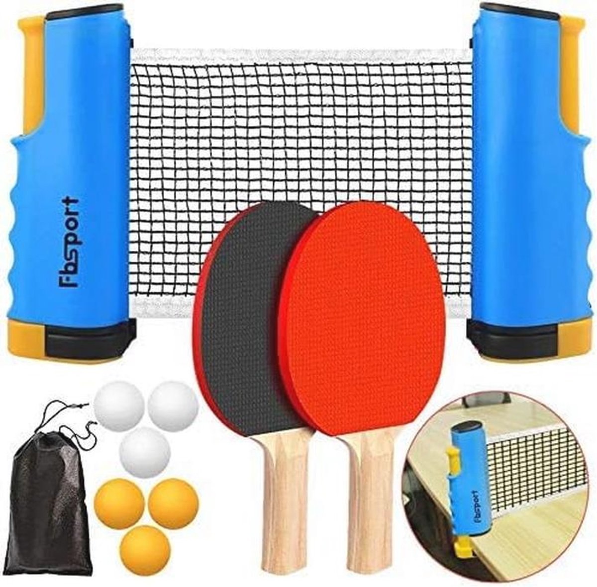 Tafeltennisnet Set met Rackets en Ballen – Compleet Pakket voor Tafeltennis Spelers