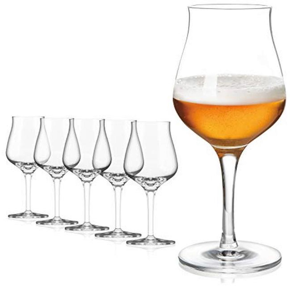 Set van 5 Bierglazen - 420 ml Bier Sensory Trophy - Vaatwasserveilig - Perfect voor Bierliefhebbers