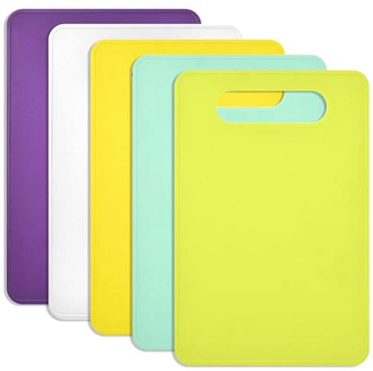 Set van 5 antislip snijplanken 29 x 19 cm - BPA-vrij en vaatwasmachinebestendig