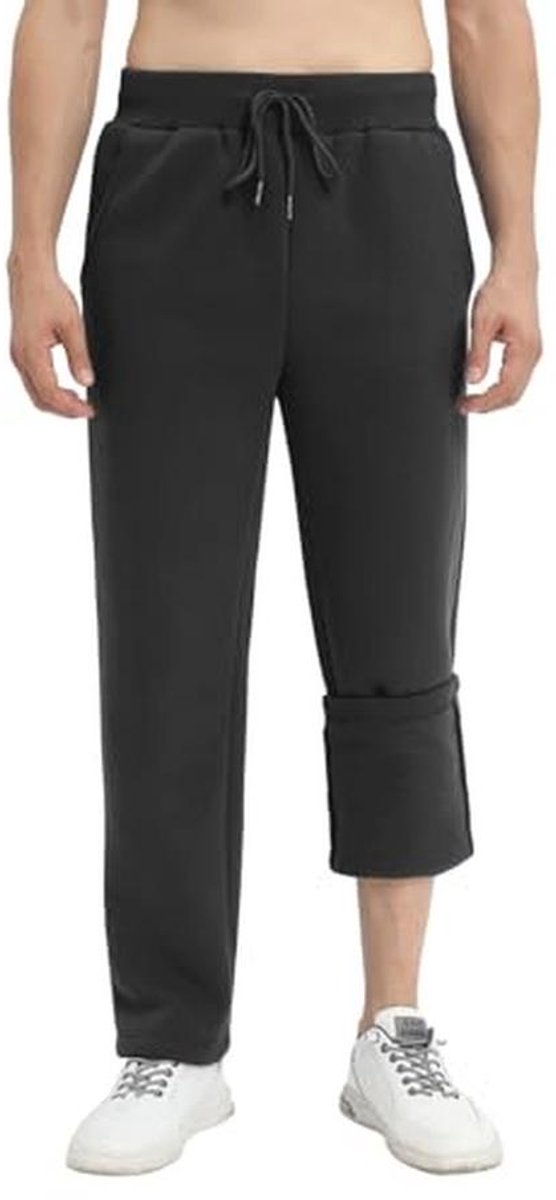 Joggingbroek voor heren van fleece met rechte pasvorm en elastische taille