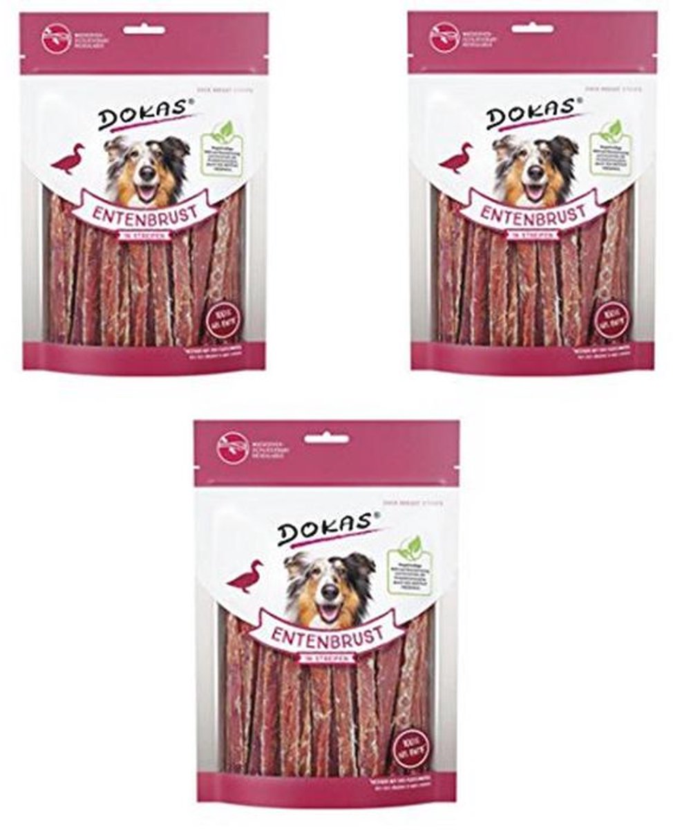 Kausnack Eendenborst voor Honden - Zachte Luchtgedroogde Snack | 3x250g | Goed voor Training en Beloning | Zonder Kleurstoffen