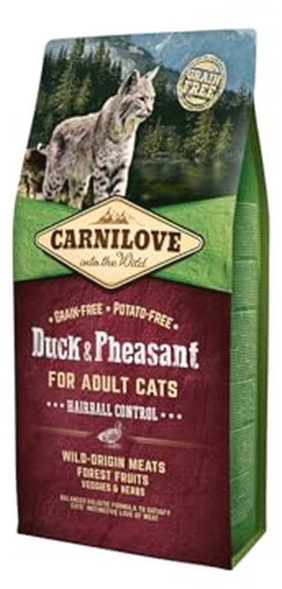 Natuurlijke Kattenvoeding met Kip, Eend en Fazant voor Haarbalcontrole 2kg