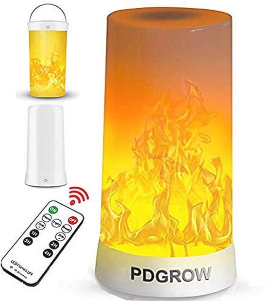 AUAUY LED-Sfeerlamp, USB-Oplaadbare Sfeerlamp, Knipperende Lamp met Afstandsbediening, 4 Verlichtingsstanden, Buitenlamp, Feestlamp, Geschikt voor Thuis, Tuinbar, Halloween, Kerstmis (2 Stuks