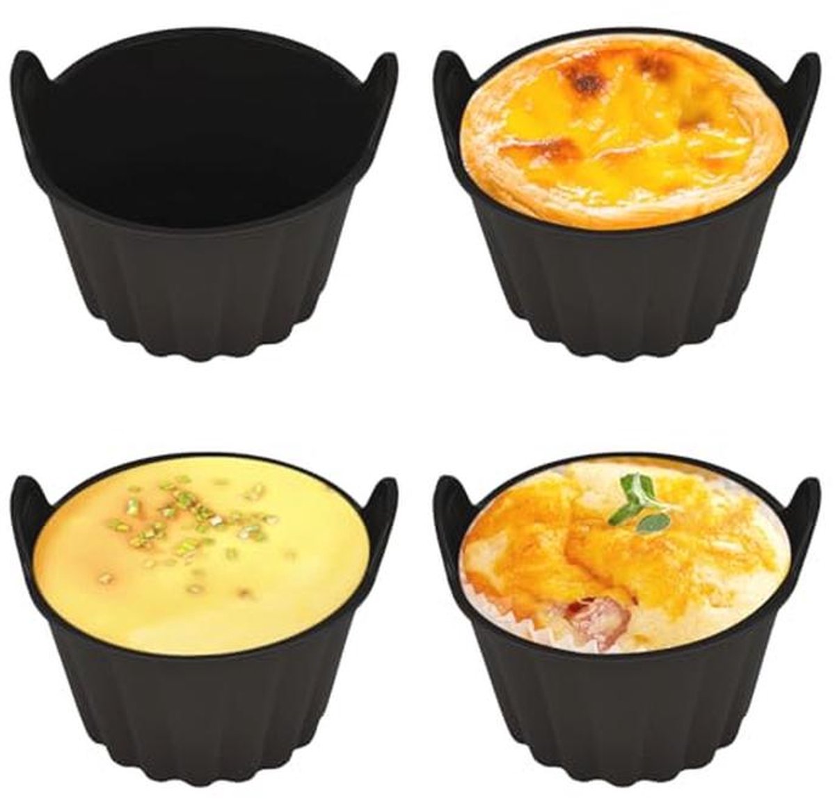 Siliconen Muffinvorm en Poached Egg Mould - Set van 4 voor heteluchtfriteuse