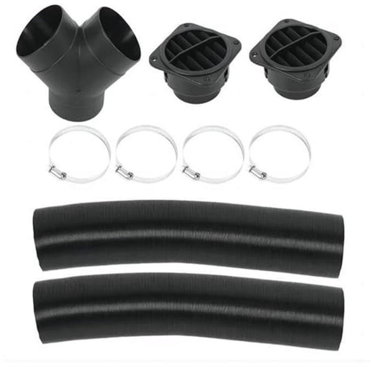Autoverwarming set met 75 mm buiskanaal en clipset voor staande verwarming