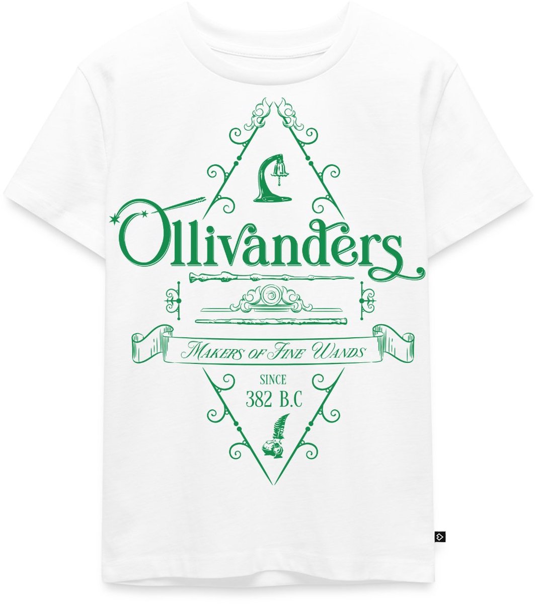 Harry Potter Olivanders Winkel Groen Logo Premium T Shirt Kinderen