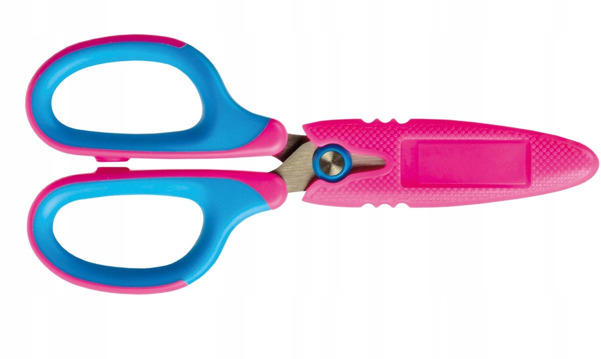 TETIS Schoolscharen 135mm Blauw-Roze - Roestvrij Staal