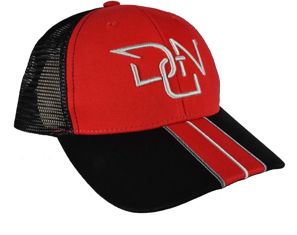 Dragon DGN Petten met Vizier - Rood/Zwart - Ademend Mesh