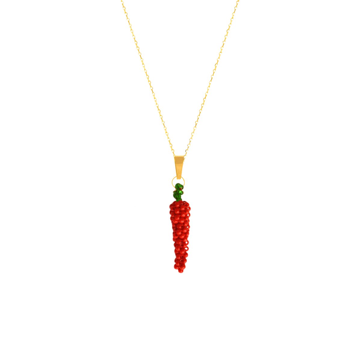 Planet Pink - Ketting met fruitbedeltje peper goud - Stainless Steel - Roestvrij Staal rvs - Waterproof