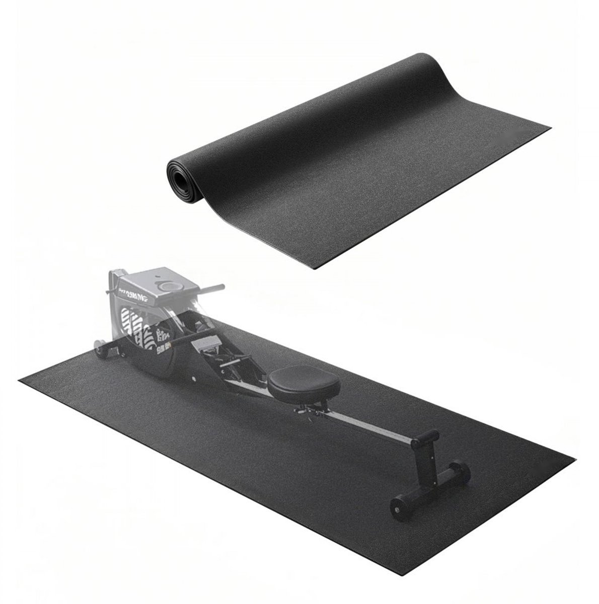 Loopbandmat - Vloerbeschermingsmat voor fitnessapparatuur - Afmeting 91,5 x 198 cm - Dikte 6 mm - Hoge Dichtheid PVC - Antislip - Geluidsdempend - Voor Tapijtvloeren