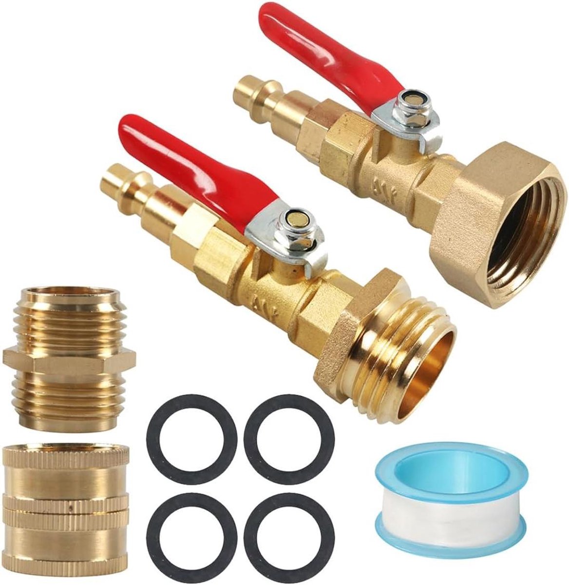 EGoods - Winterize Blowout Adapter met Snelle Verbinding voor RV - Mannelijke 1/4 inch - Mannelijke GHT Draad - Klep - Winterklaar maken