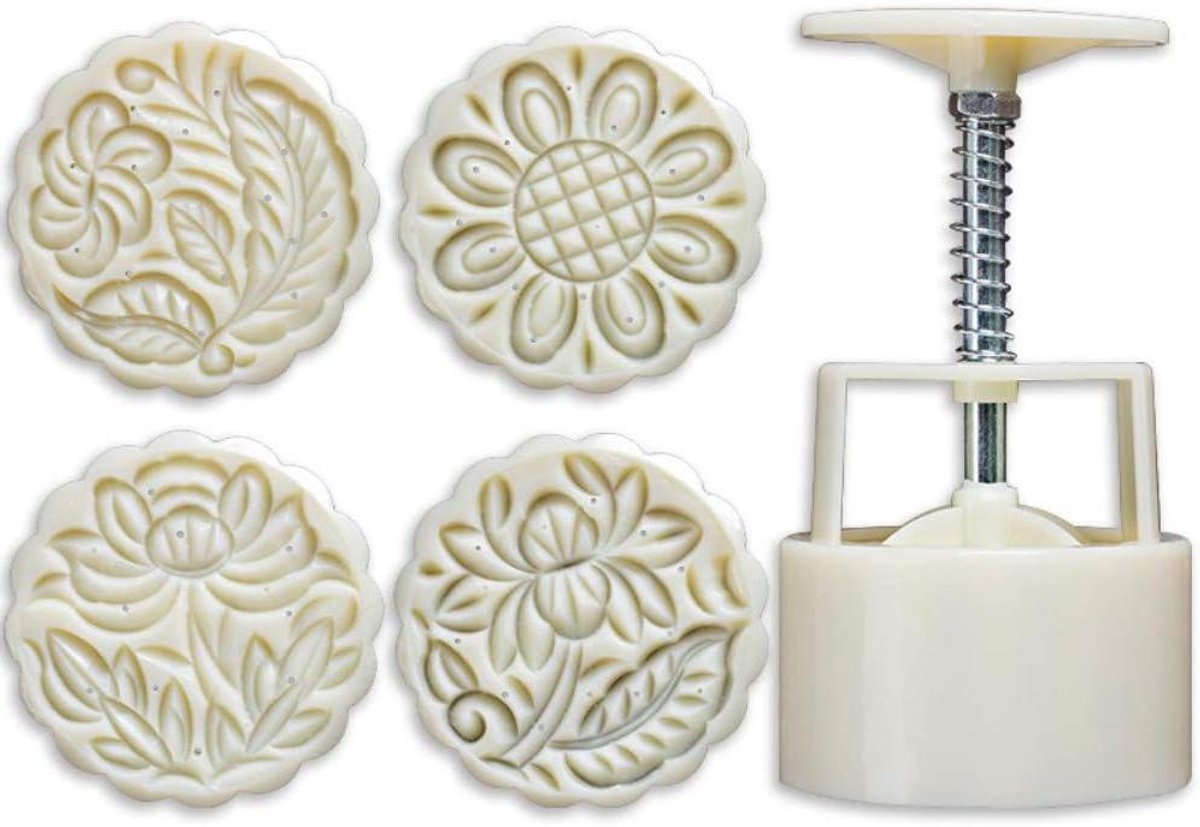 EGoods - Maankoek Mold Hand Press, Cookie Drukstempels, Cake en Biscuit Cutter - Baking Tool voor Midden Herfst Festival