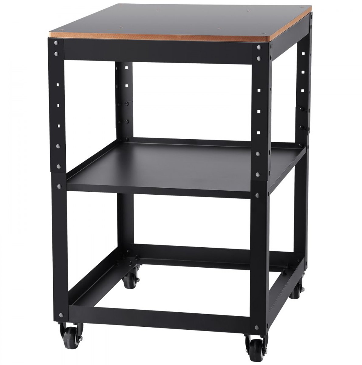 Machinestandaard - Machinetafel voor Diktebank/Schaafmachine en Zagen - In Hoogte Verstelbaar - 70,3×60,3×90 cm - 45 kg Draagvermogen - Staal & MDF