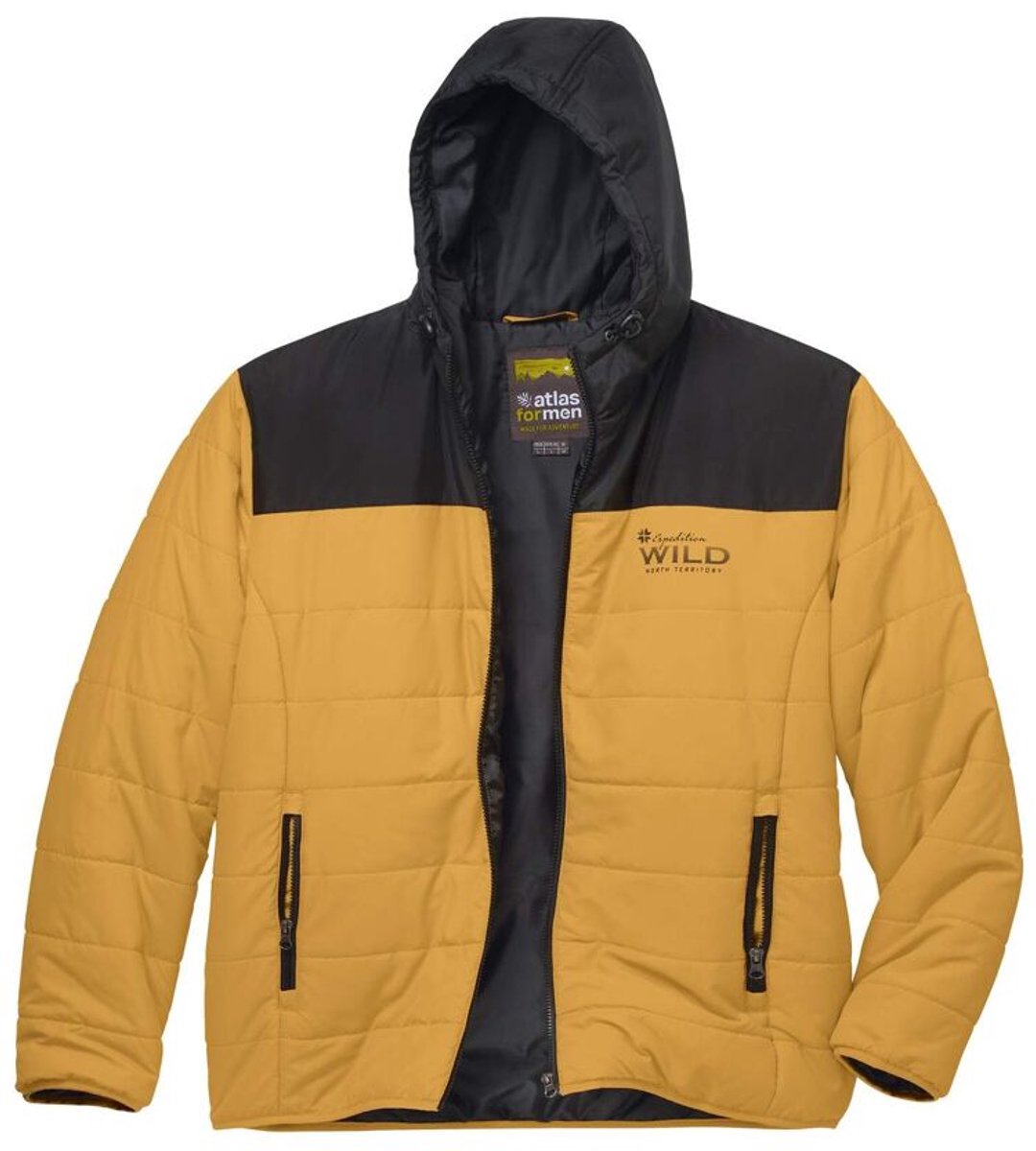 ATLAS FOR MEN - Donsjas met tweekleurige capuchon - Heren - Verkrijgbaar in grote maten - XL