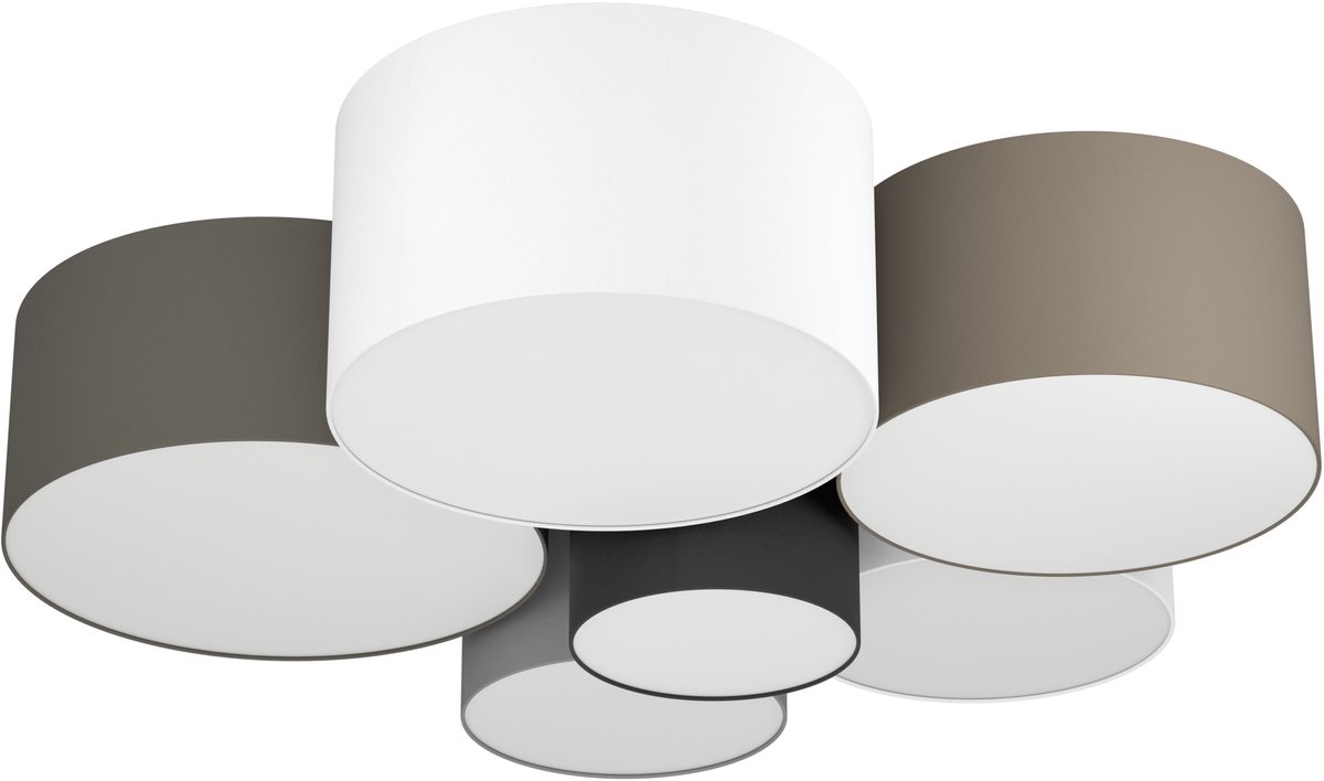EGLO Pastore Plafondlamp - E27 - Ø 99 cm - Wit/Grijs/Zwart/Bruin