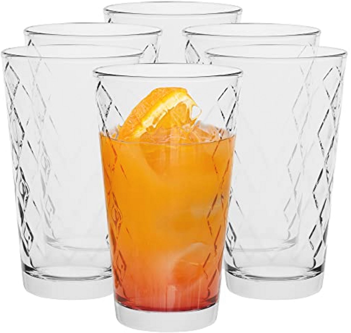 Decoratieve Longdrinkglazen Set - 370ml - 6 Stuks - Spülmaschinenfest