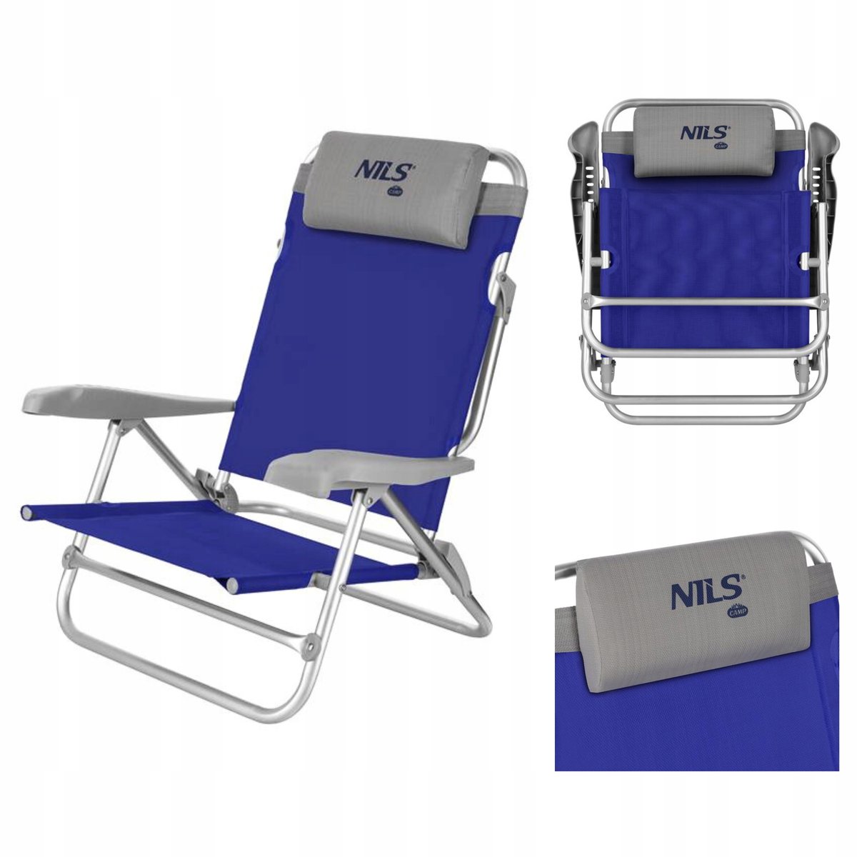 Blauwe Campingstoel Nils Camp NC3502 - Verstelbaar, comfortabel
