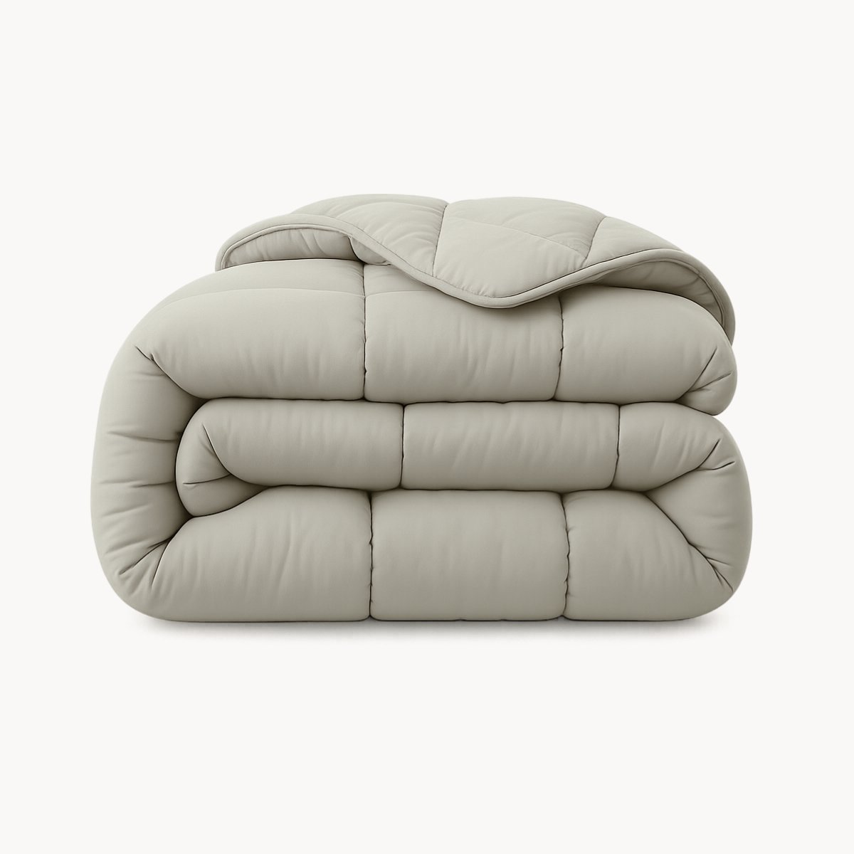 HappyBed Dekbed zonder overtrek 200x200 - Bedrukt dekbed zonder hoes - Hoesloos Dekbed met Print - Wasbaar - Tweepersoonsdekbed - Taupe