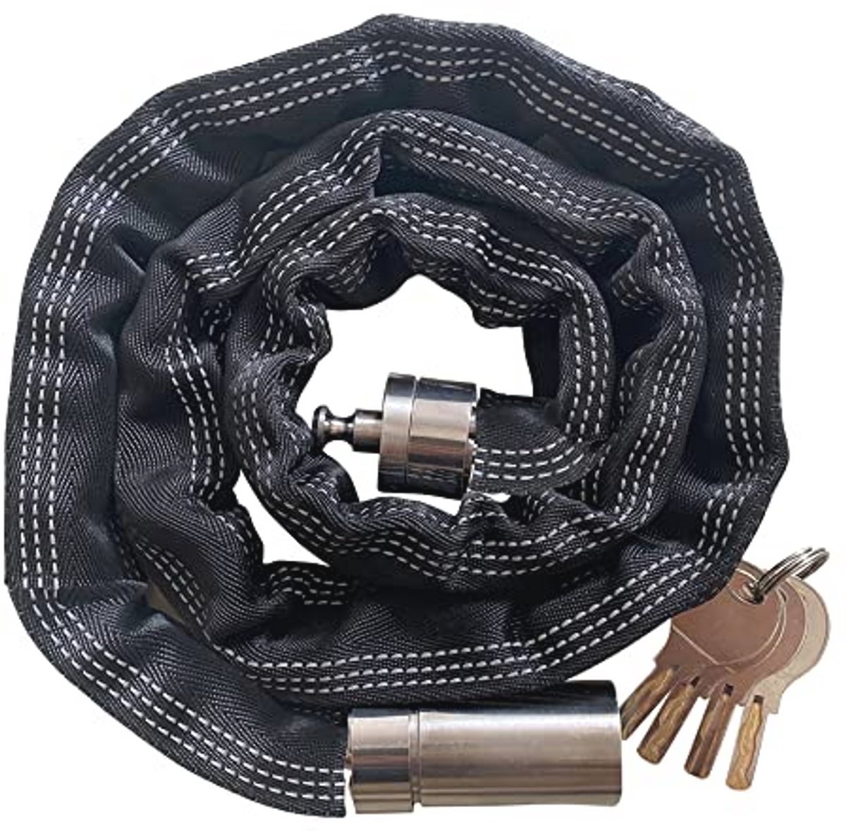 Ketting en slot van roestvrij staal - 110 cm lang, ideaal voor moto, scooter, fiets en deur