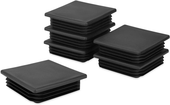 Design61 4x kappen voor vierkante buizen 40 x 20 mm beschermkappen glijders bodembescherming voor vierkante buizen