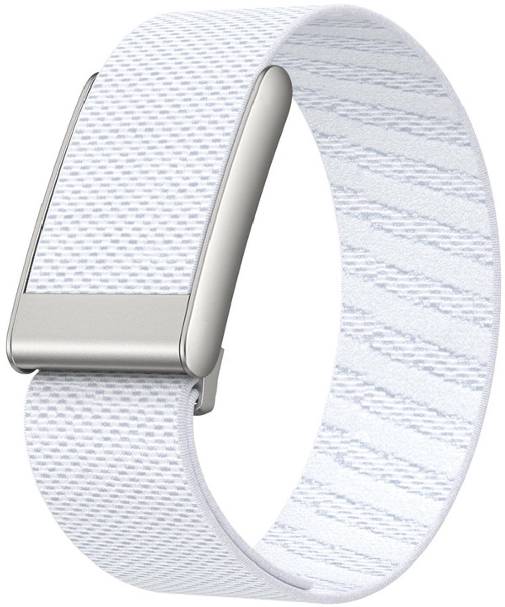 Nylon bandje - geschikt voor WHOOP 5.0 - elastisch met houder - wit