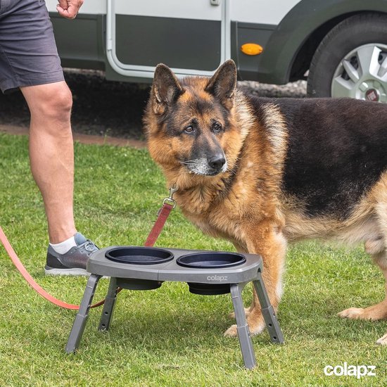 KALLAK Reis Dubbele Voerbakken Voor Honden Of Katten Opvouwbare Hondenbakken Voor Het Voeren Van Eten En Water Anti Vuil Opvouwbare Draagtas Met Rits~p113388138
