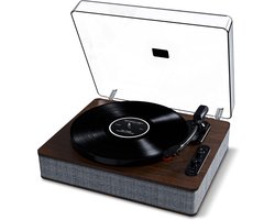 White-Label® Platenspeler Bluetooth - CD Speler met Speakers - Vintage - Bruin met Grijs
