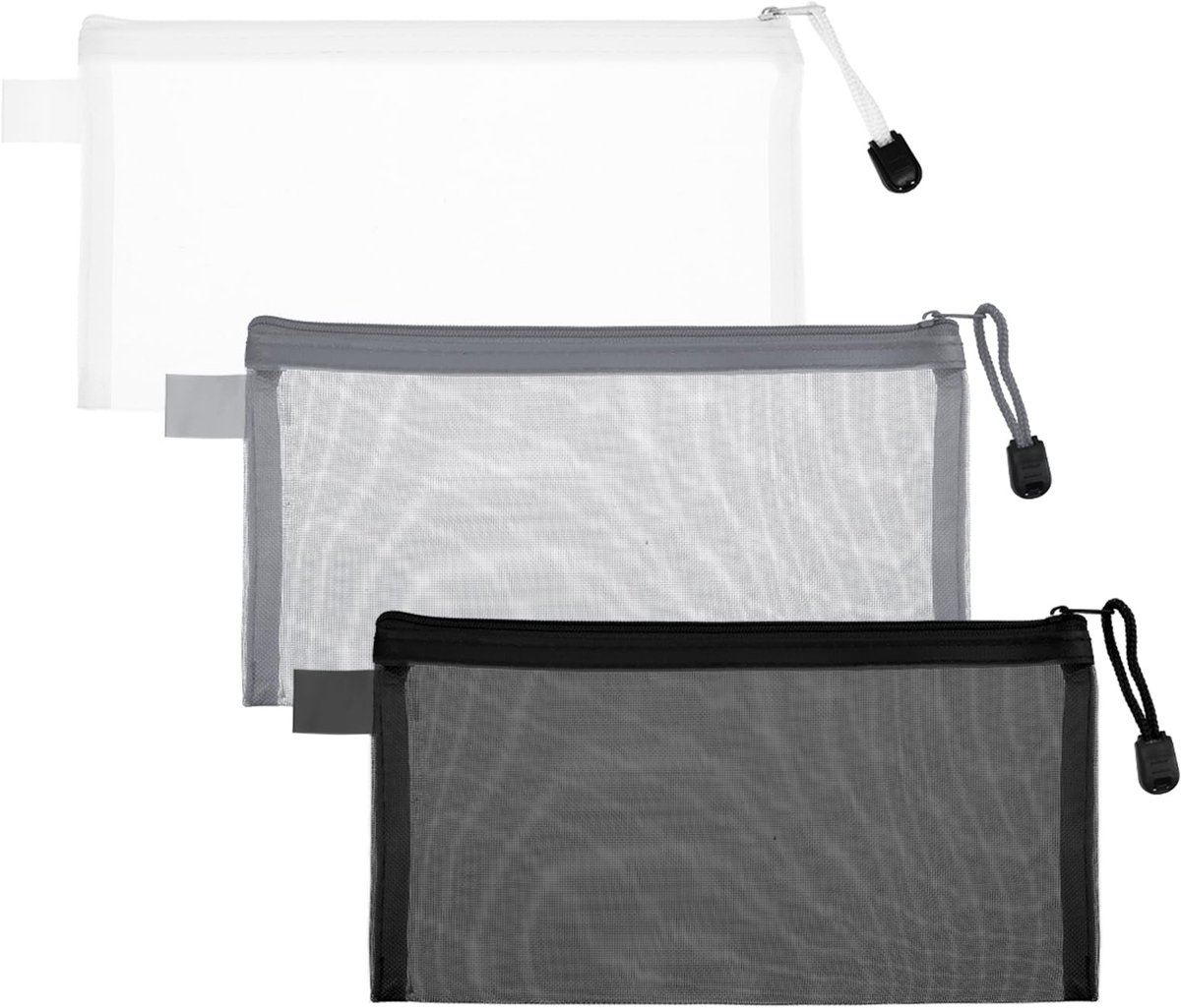 IMPERATORIS® Etui/Pennenzak - Voor Jongens, Meisjes en Kinderen - Voor School Spullen - Verpakking van 3 - 20 x 12 x 1 cm - 3 kleuren