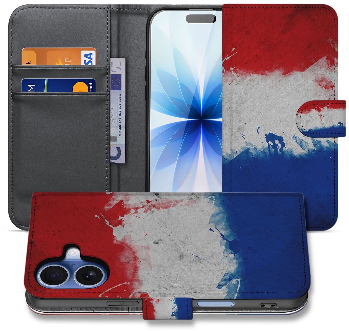 Apple iPhone 17 Bookstyle Case Nederlandse Vlag Met Pasjes