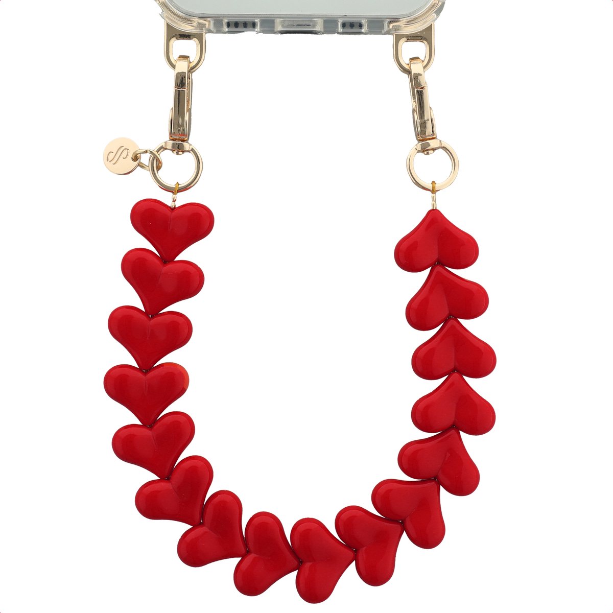 Selencia Universeel Lova Hartjes Polskoord - Telefoon Ketting - GSM Koord - Rood