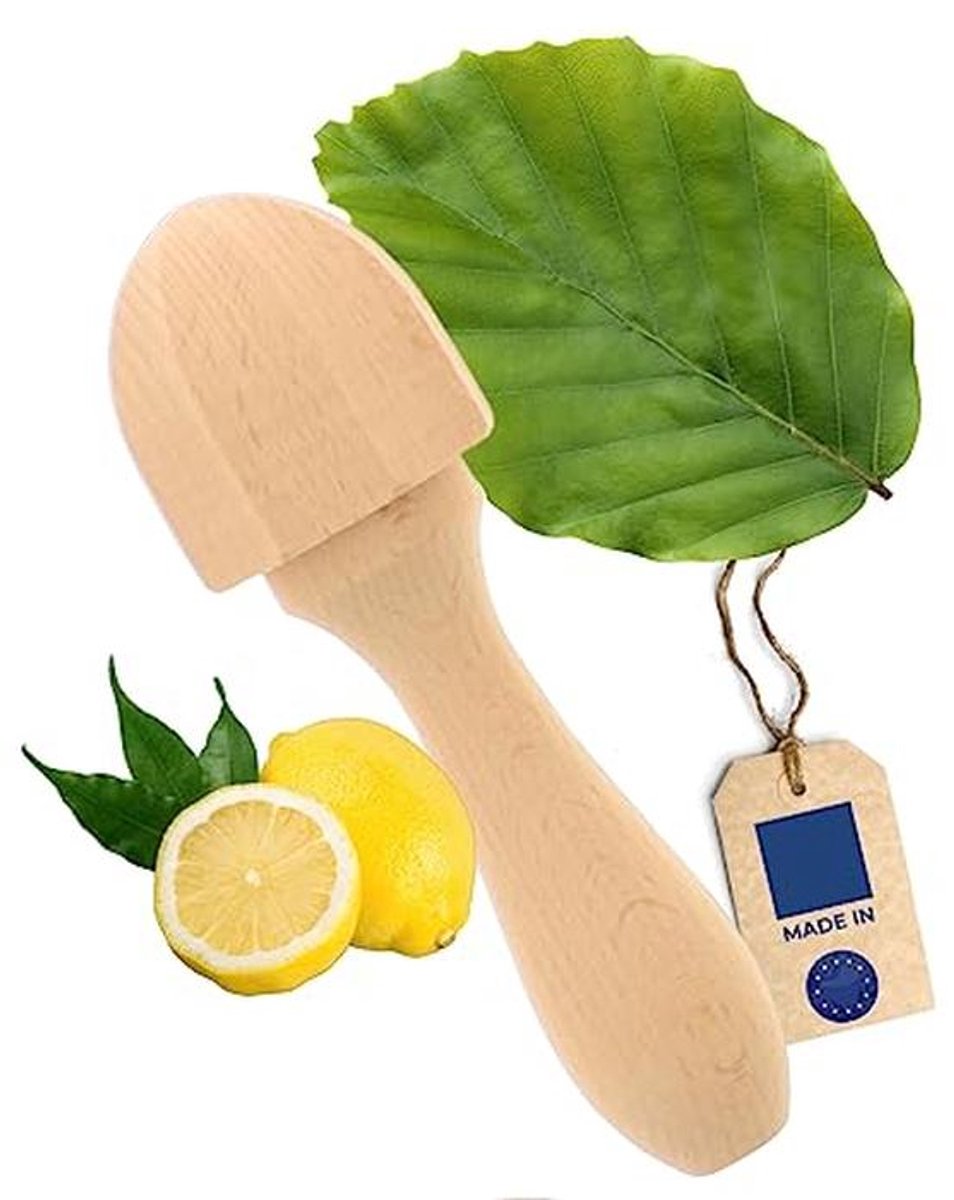 Houten Citroenpers - Handmatige Citruspers voor Vers Sap - 14 cm