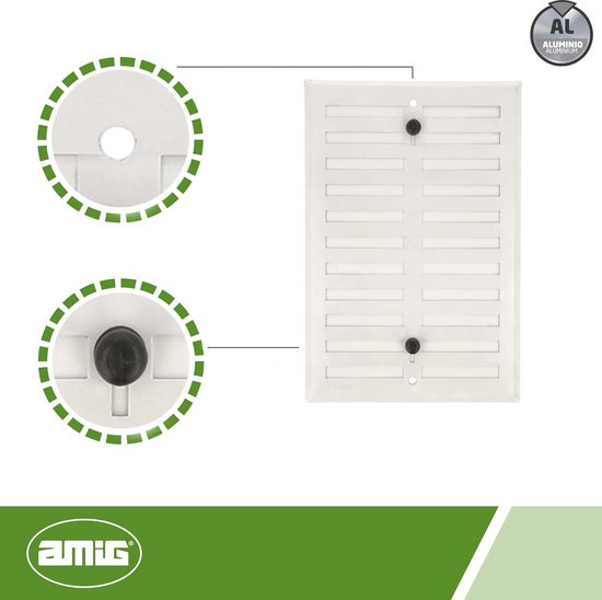 Gedotec Deurrooster kunststof ventilatierooster rechthoekig Deurventilator rechthoekig | 175 x