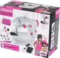 Verpakking van de witte en roze 'Fashion Passion' kindernaaimachine met afbeeldingen van kinderen en naaisets.
