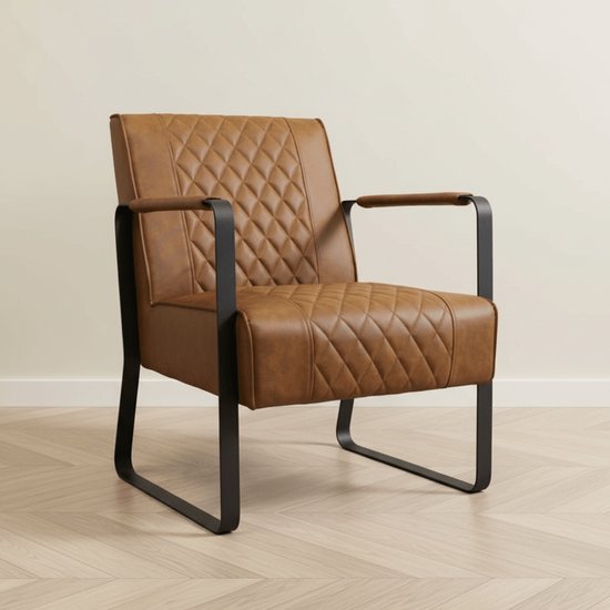 Dimehouse Industriële Fauteuil Peter Cognac