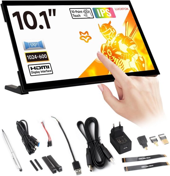 6.5 Inch Voor Draagbare Raspberry Pi Oranje Pi Computer Hulpscherm Sub Screen Monitor 800x480 Lcd scherm Driver Control Board Digitizer USB