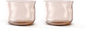 Paveau Swirl Glow - Ribbed Waterglazen - 2 Stuks - Duurzaam Borosilicaatglas