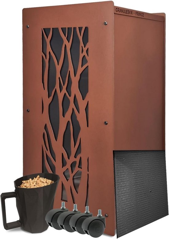Pellet Opslagbox 55 kg met Wielen en Stofschep voor Houtpellets | bol
