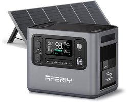 AFERIY Draagbare generator 2800W 2048Wh met 1x400W zonnepaneel - uitbreidbare batterij voor kamperen - thuis en noodgevallen