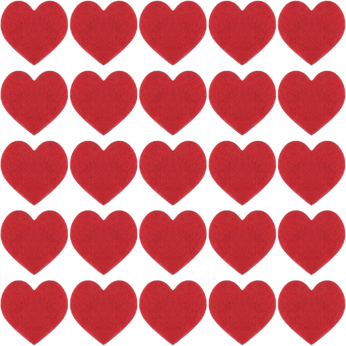 100 Rode Vilten Harten Decoratie voor Valentijnsdag en Knutselen 8x8 cm