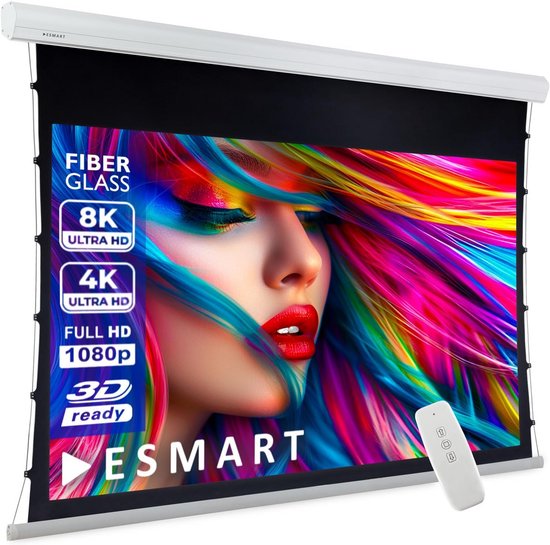 Elektrisch projectiescherm 77 (171 x 96 cm) - 16:9 - mét afstandsbediening - beamer