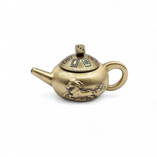 Théière Porte-bonheur Feng Shui avec dés