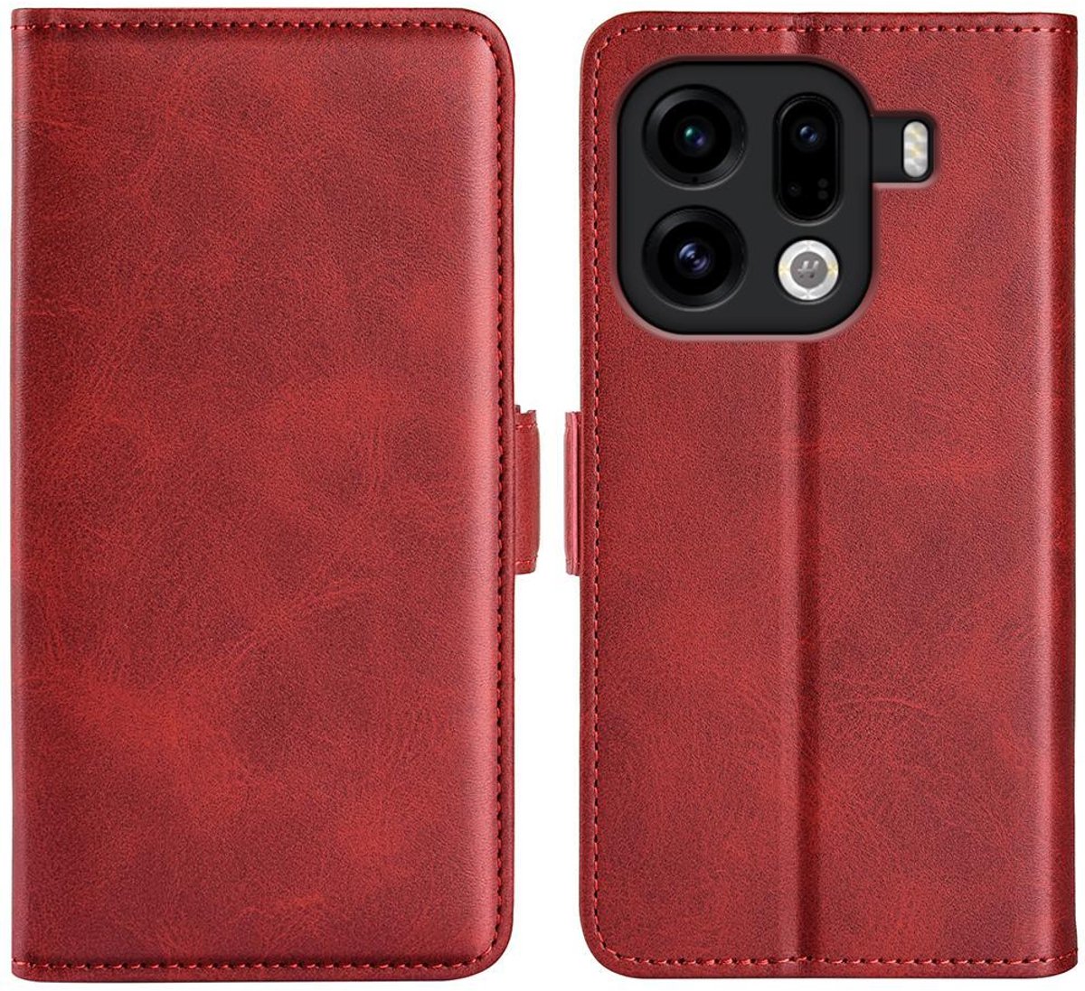 Mobigear Telefoonhoesje geschikt voor OPPO Find X9 Pro Hoesje | Mobigear Slim Magnet Bookcase Portemonnee | Pasjeshouder voor 3 Pasjes | Telefoonhoesje voor Pinpas / OV Kaart / Rijbewijs - Rood
